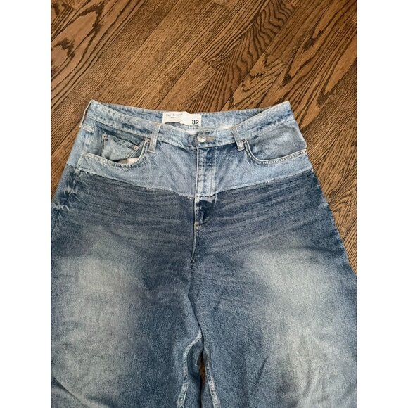 Rag & Bone Miramar Terry Sofie Wide Leg Pant Sweatpant Jeans in Antonia Blue 32 - Picture 6 of 8